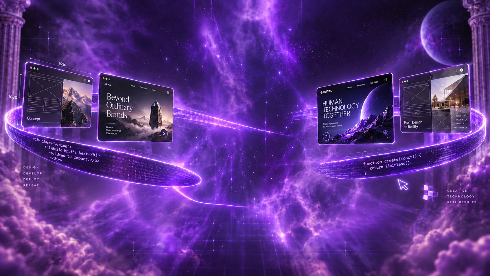Cybernetic nebula background